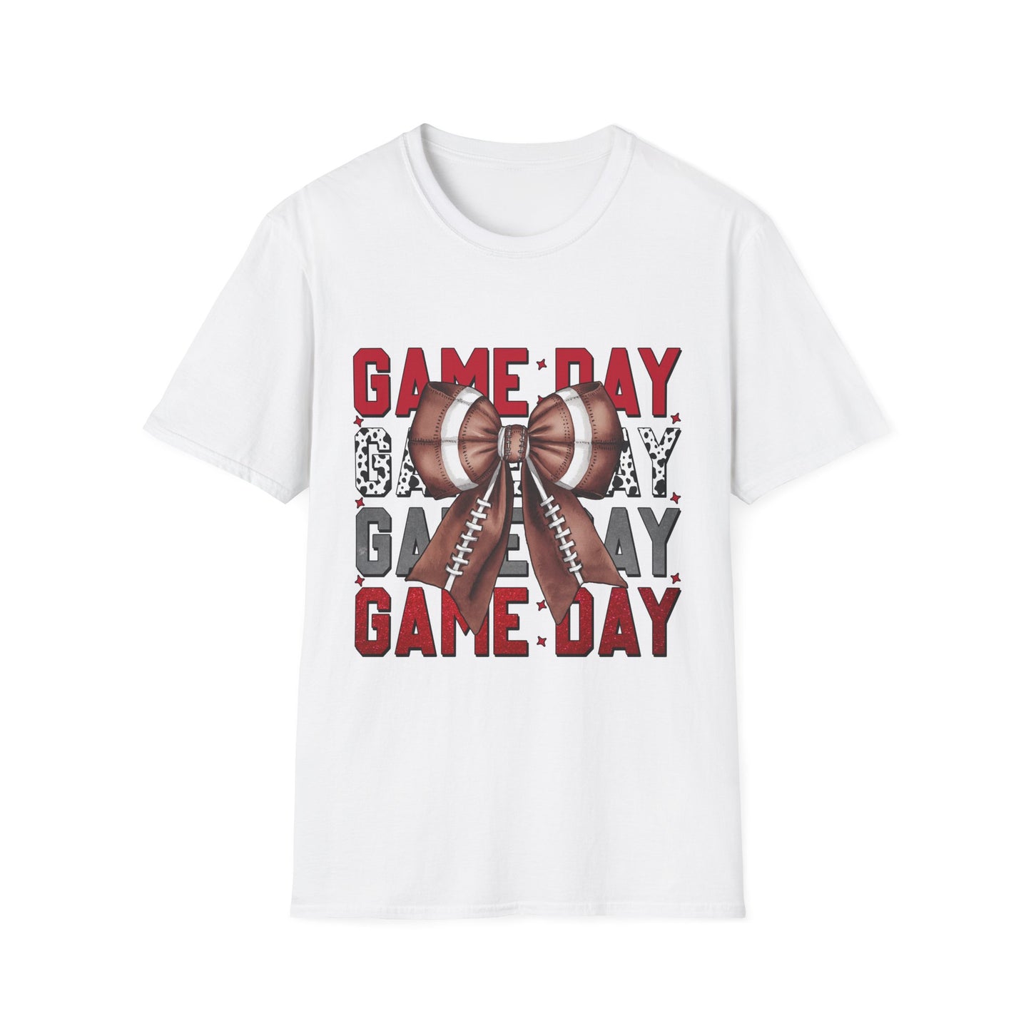Game Day Bow Unisex T-Shirt, Sporty Tee, Football Celebration Shirt, Tailgate Outfit, Gift for Gamers, Fun Game Day Attire