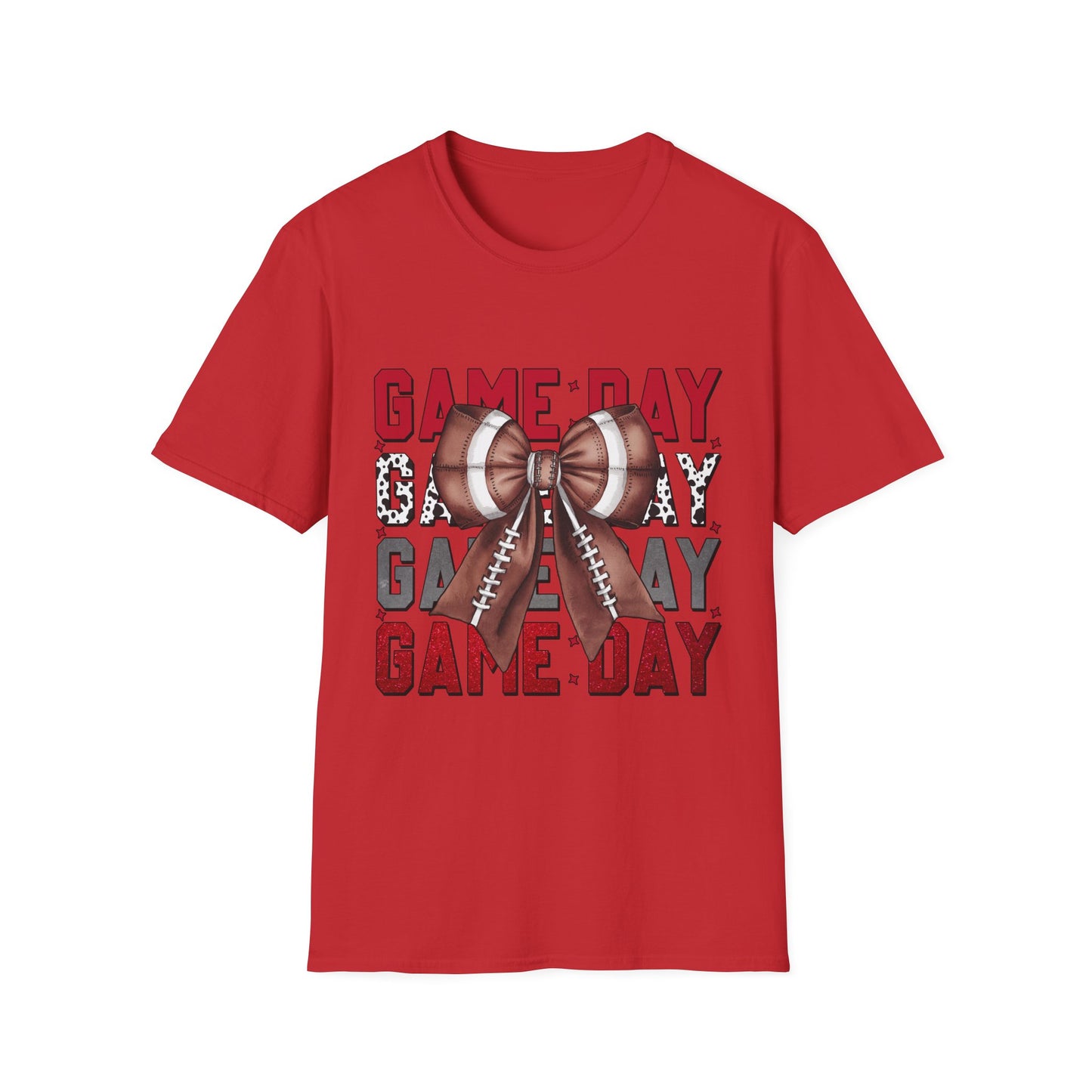 Game Day Bow Unisex T-Shirt, Sporty Tee, Football Celebration Shirt, Tailgate Outfit, Gift for Gamers, Fun Game Day Attire
