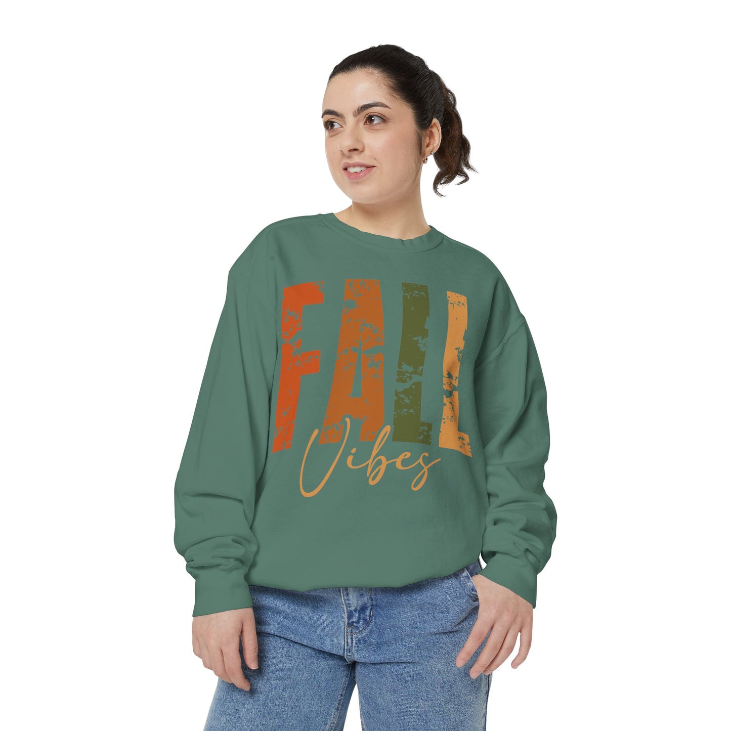 Fall Vibes Garment-Dyed Sweatshirt - Cozy Autumn Apparel for Seasonal Celebrations