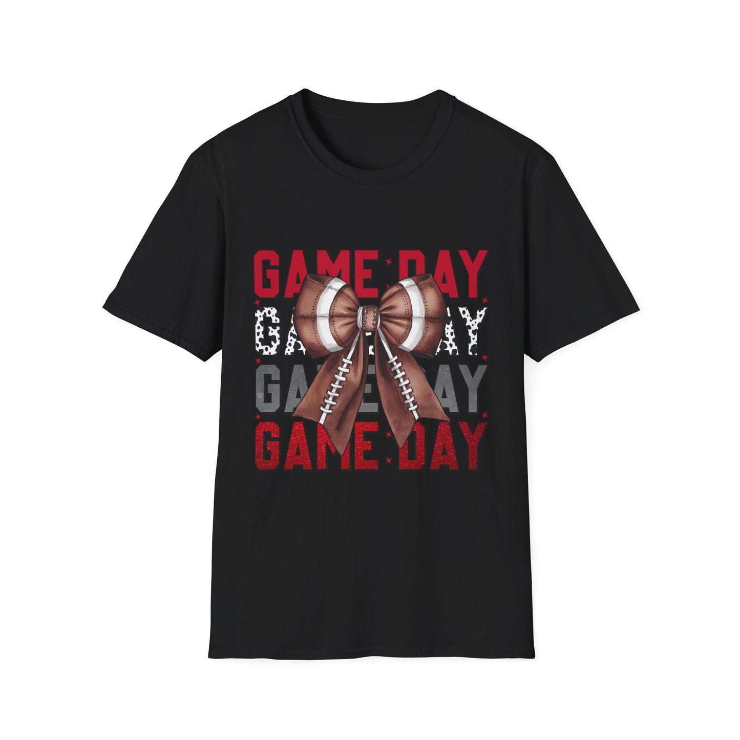 Game Day Bow Unisex T-Shirt, Sporty Tee, Football Celebration Shirt, Tailgate Outfit, Gift for Gamers, Fun Game Day Attire
