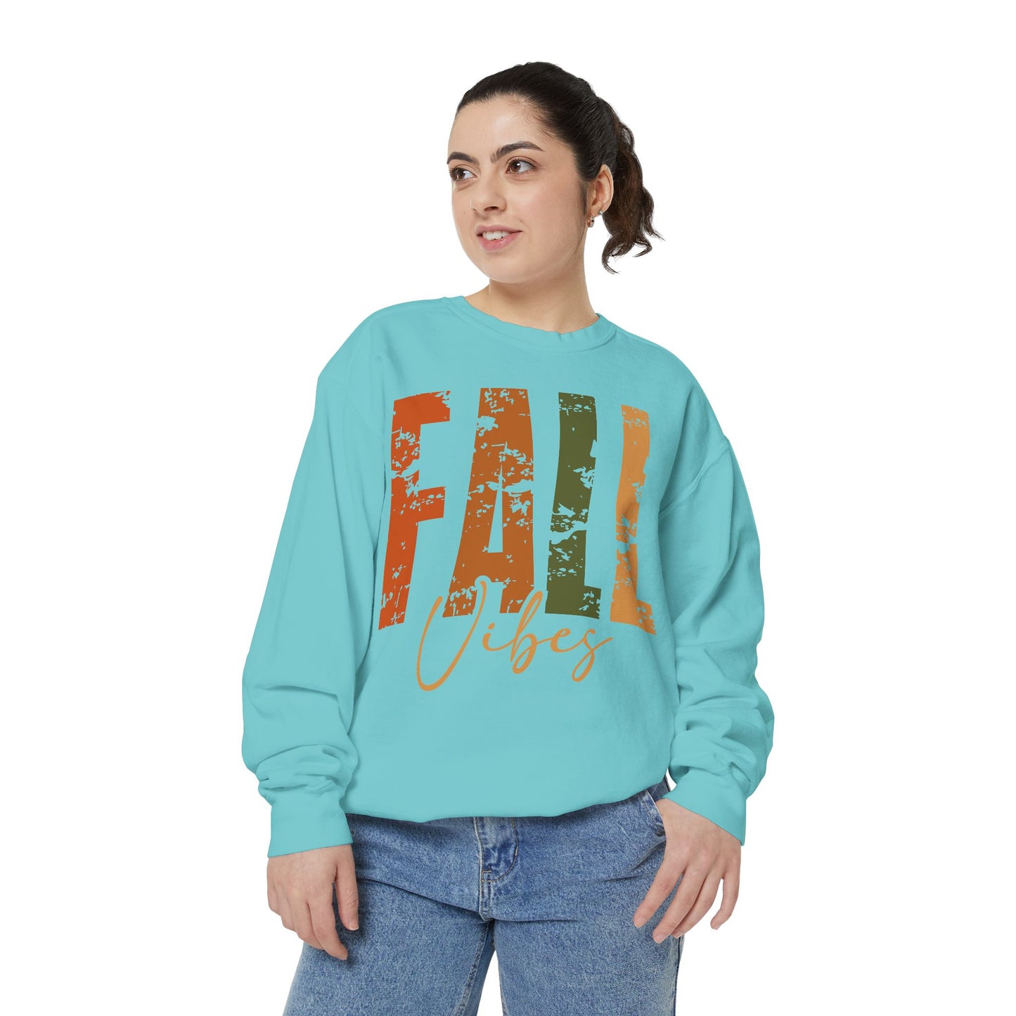 Fall Vibes Garment-Dyed Sweatshirt - Cozy Autumn Apparel for Seasonal Celebrations