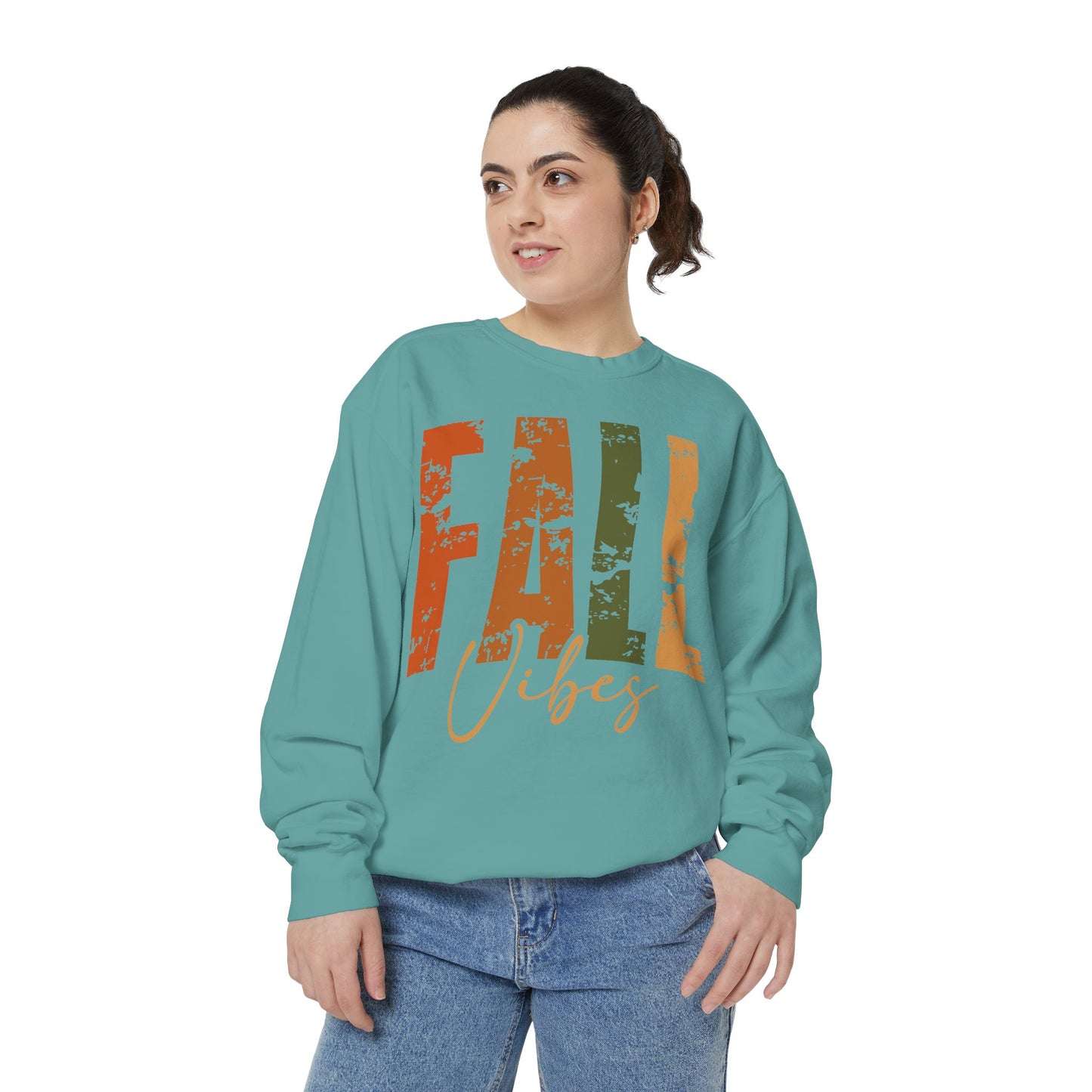 Fall Vibes Garment-Dyed Sweatshirt - Cozy Autumn Apparel for Seasonal Celebrations