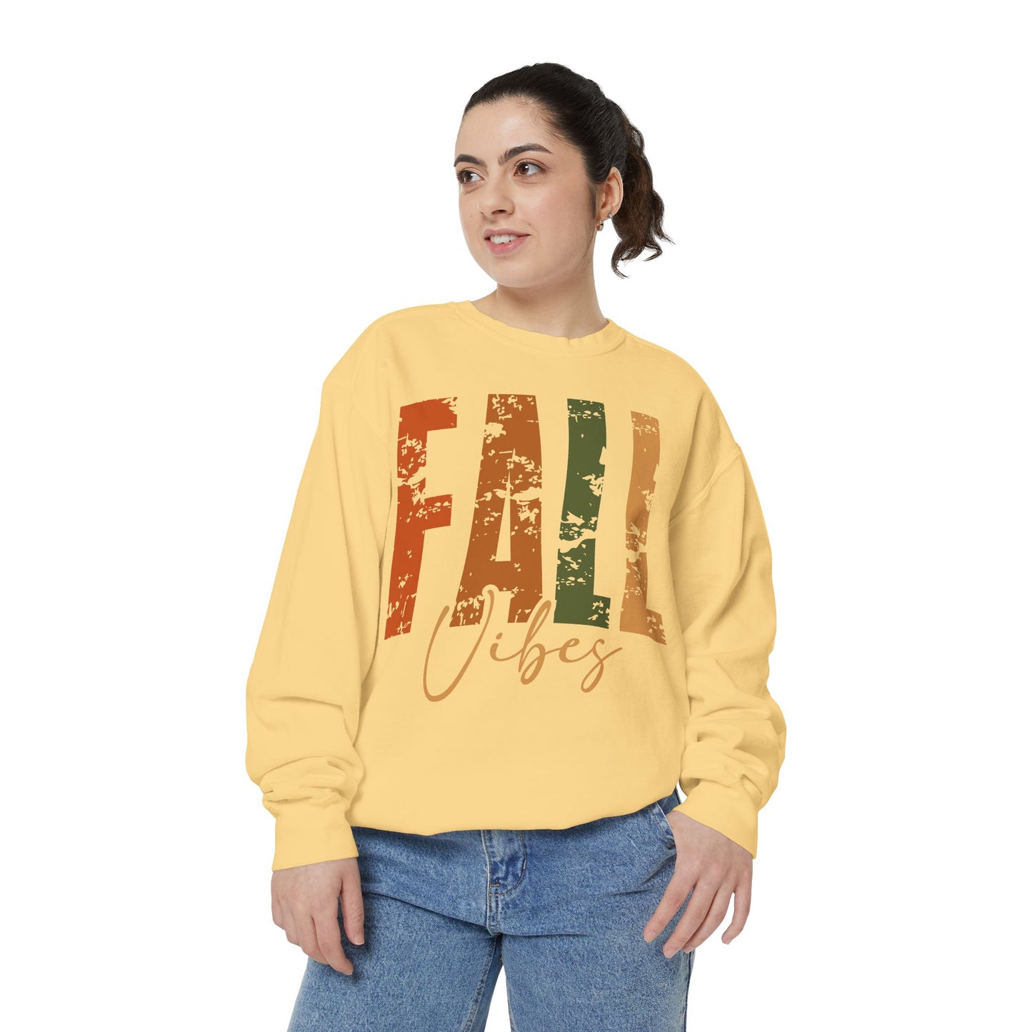 Fall Vibes Garment-Dyed Sweatshirt - Cozy Autumn Apparel for Seasonal Celebrations