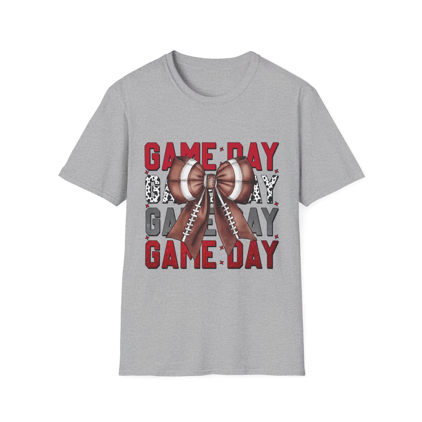 Game Day Bow Unisex T-Shirt, Sporty Tee, Football Celebration Shirt, Tailgate Outfit, Gift for Gamers, Fun Game Day Attire