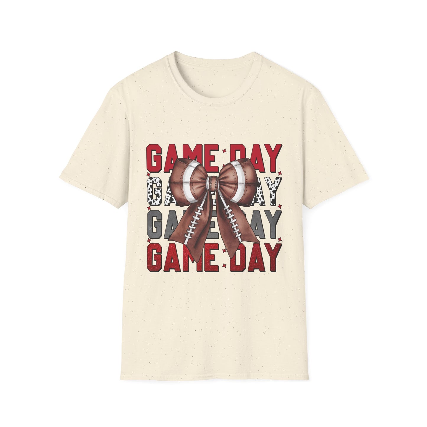 Game Day Bow Unisex T-Shirt, Sporty Tee, Football Celebration Shirt, Tailgate Outfit, Gift for Gamers, Fun Game Day Attire