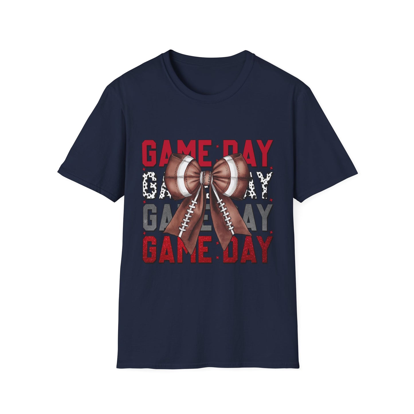 Game Day Bow Unisex T-Shirt, Sporty Tee, Football Celebration Shirt, Tailgate Outfit, Gift for Gamers, Fun Game Day Attire