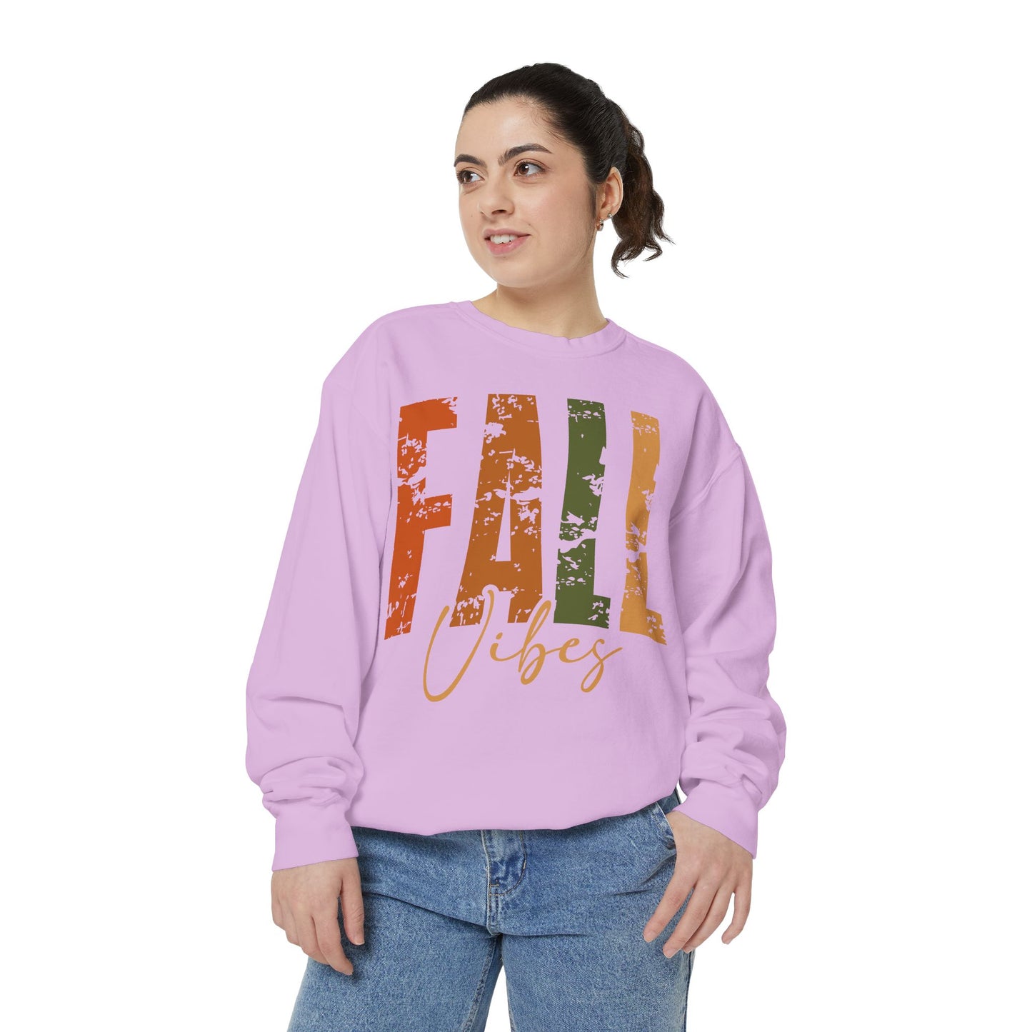 Fall Vibes Garment-Dyed Sweatshirt - Cozy Autumn Apparel for Seasonal Celebrations